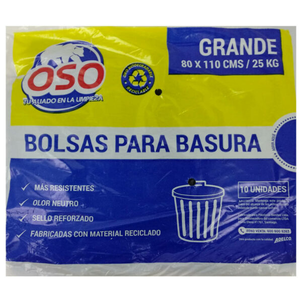 634 Bolsa Basura 80X110Cm X Pqt Oso