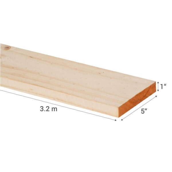 2327 Madera Seca Cepillada 1X5X3.20 Mt C/U