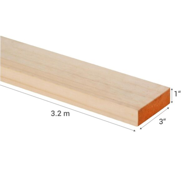 Madera Seca Cepillada 1x3x3.20 mt C/u