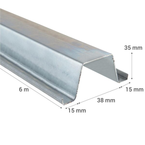 2402 Estructural Omega Normal 35X38X15X0,85Mm X 6,00 Mt (Metalcon)