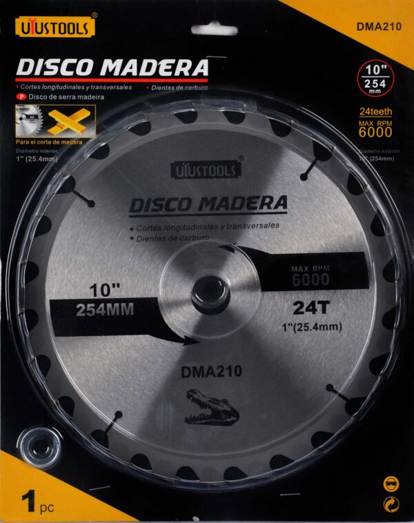 5557 Disco Corte Madera 10'' 24Dts Uyustool (Dma210)