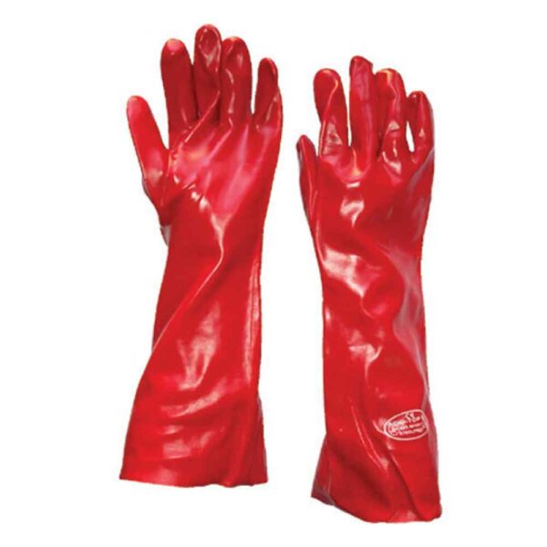 697 Guante Pvc Rojo Largo