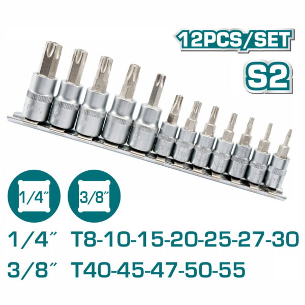 Juego Dadospunta Torx (estrella) 12 Pcs Total (tht1438121)