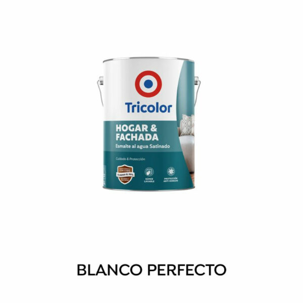 5619 Esmalte Agua Blanco Perfecto Hogar Y Fachada Tricolor Litro