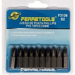 Set Punta Phillips Corta 25mm 10pcs Ferretools-accesorios