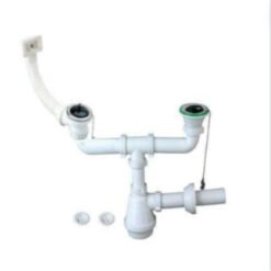 Sifon Lavaplatos 1 1/2" Doble Completo + Rebalse