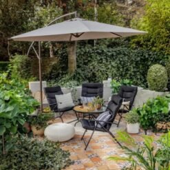 Juego de Balcón de Terraza Sao Paulo 4 Personas Negro