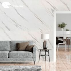 Revestimiento Interior Pvc Blanco Matizada Negro Y Gris 2,4 Mts x 0,40 x 9 mm