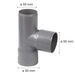 Tee Pvc 50x40mm Gris