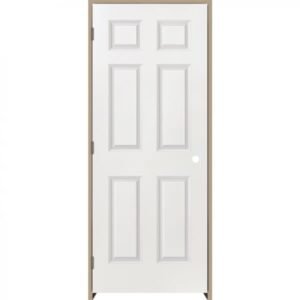 Puerta C/diseño Blanca Izquerda 80cms x 2mts C/marco Y Bisagra (kiyen)