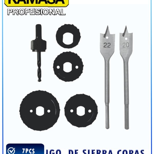 Set Sierra Copa Madera 7pcs Km-120 Kamasa