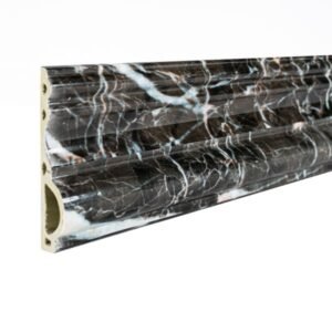 Moldura Marmol Elegant Negro Relampago Grieta 3mts x 8cm Pme-04