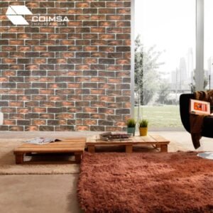 Revestimiento Interior Pvc Bambu Premium Ladrillo 2,4 Mts x 0,40 x 9 mm