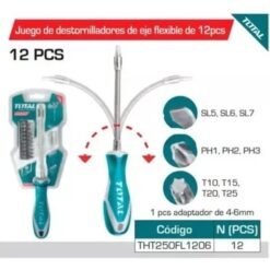 Juego Destonillador + Adaptador Total 10 Pzas