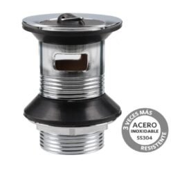 Desague Lavatorio Metal 11/4" C/tapon C/cola