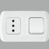 Interruptor + Enchufe Sobrepuesto Blanco Kalop