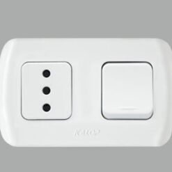 Interruptor + Enchufe Sobrepuesto Blanco Kalop