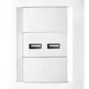 Toma Usb Doble + Enchufe Doble Embutido Blanco Kalop