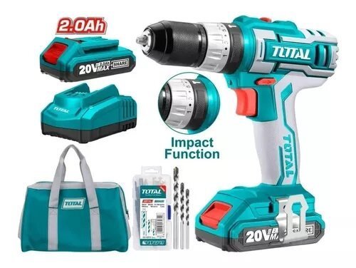 Taladro Inalambrico 20v. 2 Baterias+bolso+acc (tidli2002) Total