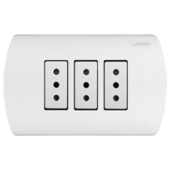 Enchufe Embutido Triple Blanco Mec