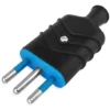Enchufe Macho 2p+10a Negro Ekoline