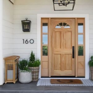 Puerta Pino Ibiza Media Luna C/vidrio 80cms x 2mts