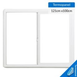 Ventana Pvc Blanco Corredera V/termopanel 121x100 Cms