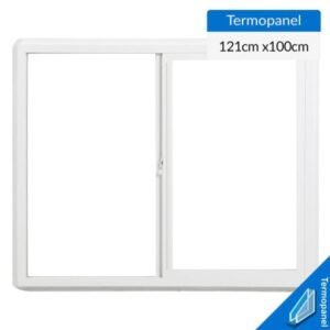 Ventana Pvc Blanco Corredera V/termopanel 121x100 Cms