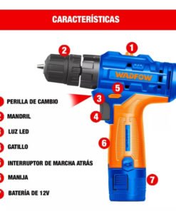Taladro Atornillador Inalambrico 12v+2b+1 Wadfow (wcds522)