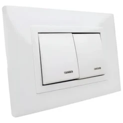 Interruptor Embutido Doble 9/15 Teclón Blanco Kalop