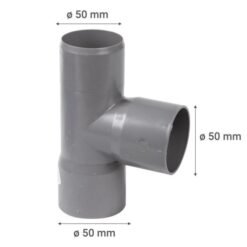 Tee Pvc 50x40mm Gris