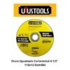 Disco Corte Fierro 4 1/2" x 1.2mm Uyustool