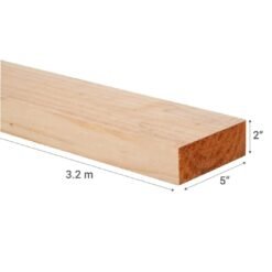 Madera Seca Cepillada 2x5x3.20mt C/u