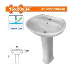 Lavamanos Pedestal Caramico Blanco Wadfow (wky1a00)