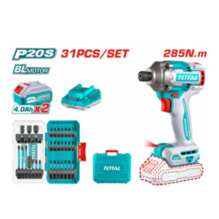 Kit Atornillador de Impacto 285 Nm 20v + Set Puntas (tosli240966)
