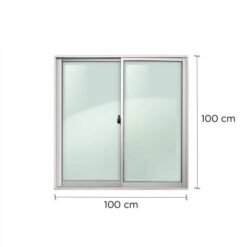 Ventana Aluminio Mate Corredera V/simple 100x100 Cms