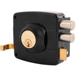 Cerradura Sobreponer Cilindro Fijo 45mm Negro Lioi