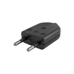 Enchufe Macho 2p+ T Negro Ekoline