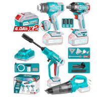 Kit 4 en 1 Llave Impacto, Pistola de Calor, Hidrolavadora y Aspiradora 20V Total (tosli250208-7)