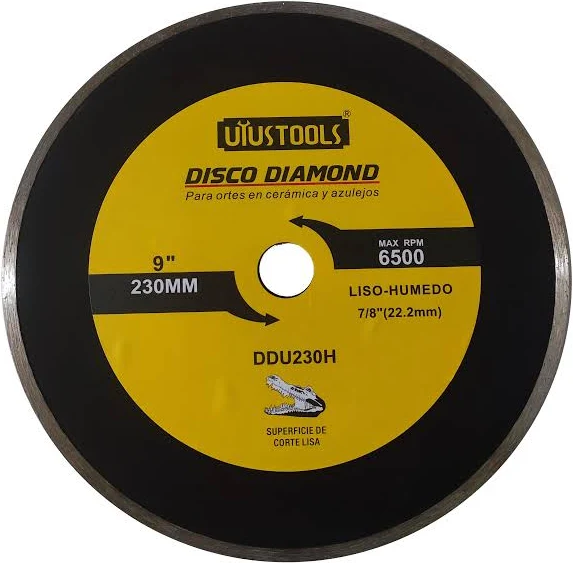 Disco Corte Diamantado 230 mm Liso Humedo 9" Uyustools DDU230H