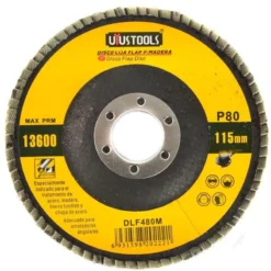 Disco Traslapado 4 1/2 Madera/Metal Grano 80 Uyustools DLF480m