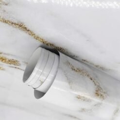 Rollo de Papel Tapiz Vinilo Autoadhesivo Blanco con Líneas Doradas Mármol 1.22 x 2.44mts (ADH 6A)