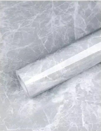 Rollo de Papel Tapiz Vinilo Autoadhesivo Gris Ceniza Mármol 1.22 x 2.44mts (ADH 4B)