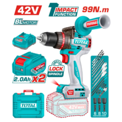 Taladro Percutor Inalámbrico 13mm 99nm 42V + 2 Baterias+ Cargador TIDLI429982-7
