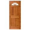 Puerta Pino Radiata Media Luna con Vidrio Teñida y Lacada 75cm x 2m