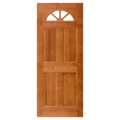 Puerta Pino Radiata Media Luna con Vidrio Teñida y Lacada 75cm x 2m