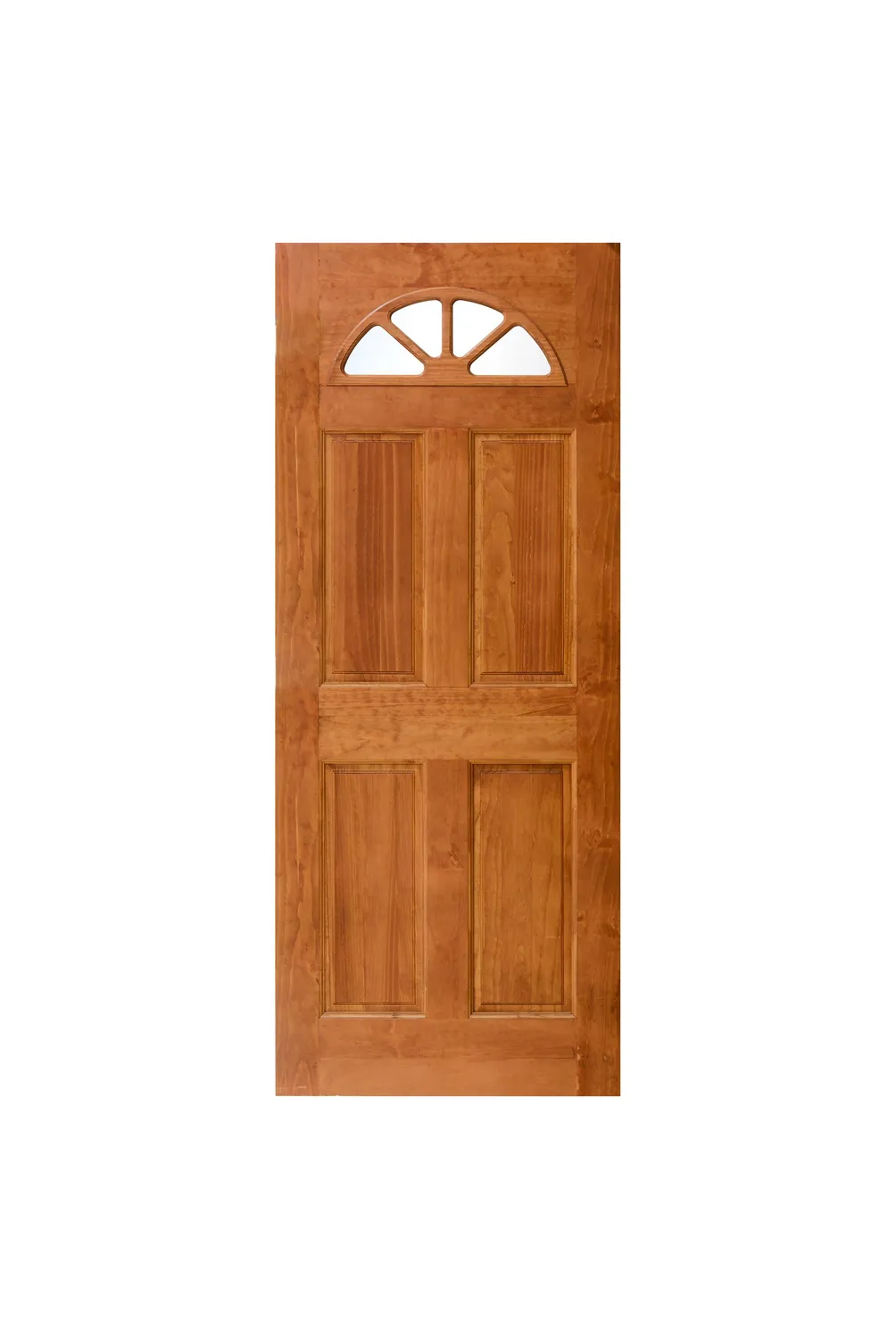 Puerta Pino Radiata Media Luna con Vidrio Teñida y Lacada 75cm x 2m