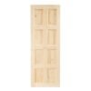 Puerta Solida Pino Radiata 6 Paneles 90cm x 2m